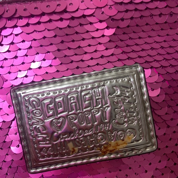 coach poppy pink sweetheart sequin cross body - Picture 2 of 5